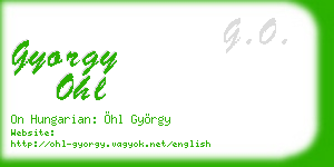 gyorgy ohl business card